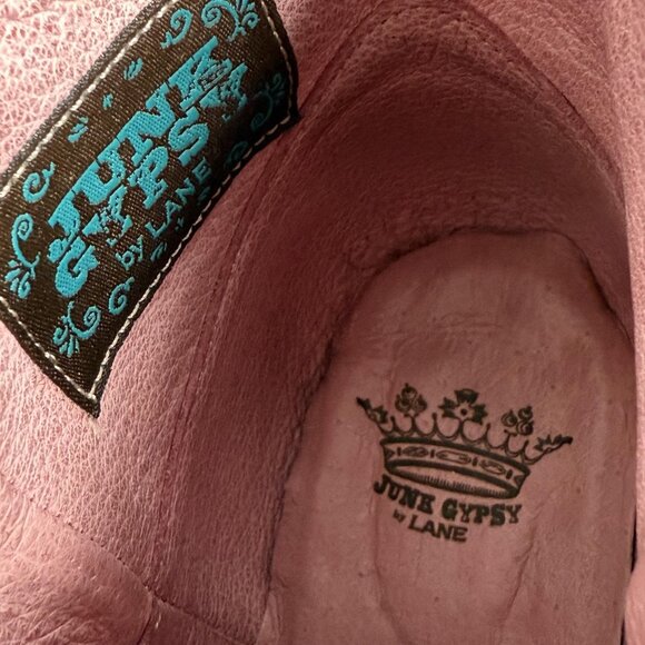 Junk Gypsy Lane Red Spitfire Fringe Booties Size 9 Leather Snip Toe Western Box - Picture 8 of 10